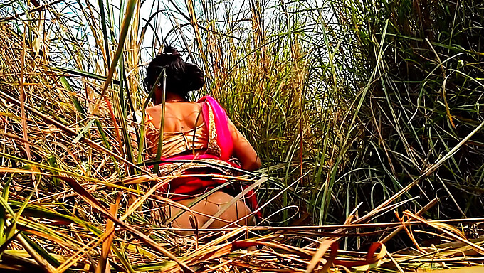 Outdoor Indian MILF indulges in public jungle encounter