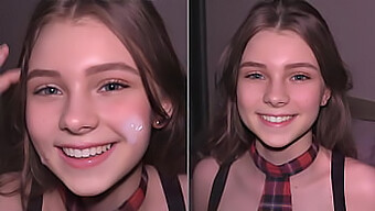 Young girl gets facialized and used as a cumdumpster in missionary style