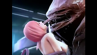 Una Chica Bonita Experimenta Anal Con Un Extraterrestre Estar En Una Animación 3d Hentai