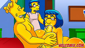 การเผชิญหน้าอันร้อนแรงของ Barty และ Marge ในการ์ตูนโป๊ของซิมป์สันส์