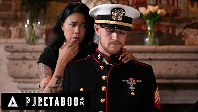 Dana Vespoli craves her stepson's attention in her husband's military uniform